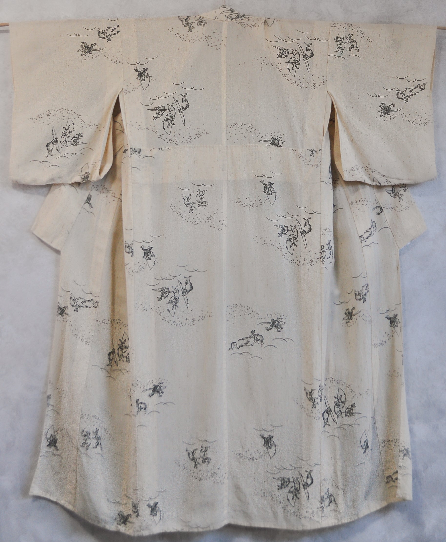 Chōjū-giga Vintage Hemp Linen Yukata Kimono Collector's piece