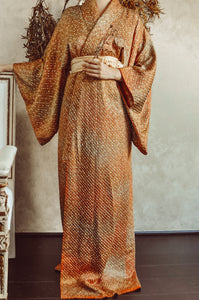 Blessed with Stars Full Shibori 60s Vintage Silk Kimono Robe