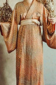 Blessed with Stars Full Shibori 60s Vintage Silk Kimono Robe