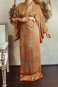 Blessed with Stars Full Shibori 60s Vintage Silk Kimono Robe