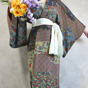 Horizon Blue Water colour Landscape vintage Kimono Robe