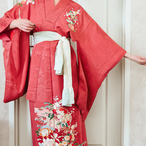 Rosy Cloud Antique Silk Vintage Kimono Robe