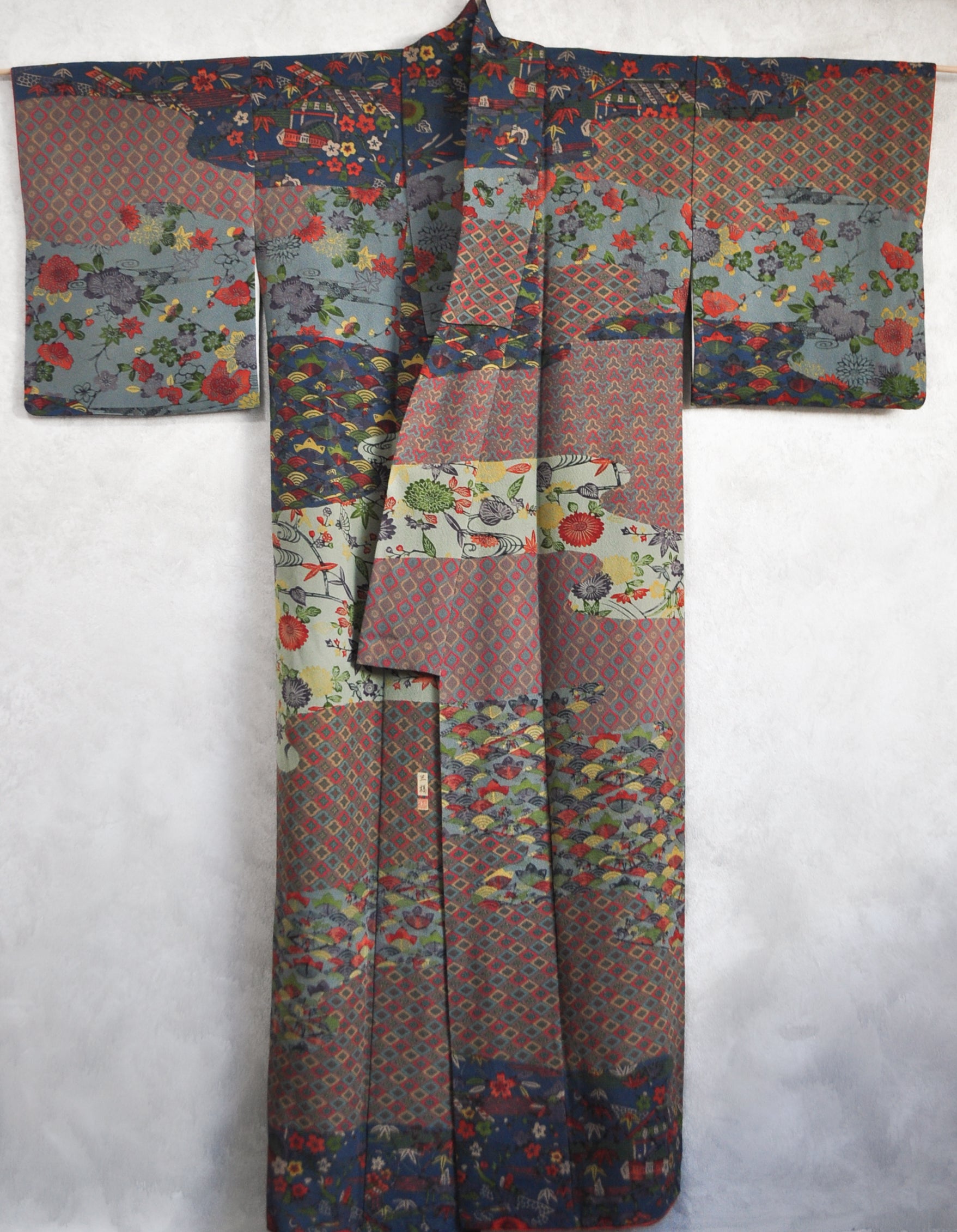 Horizon Blue Water colour Landscape vintage Kimono Robe