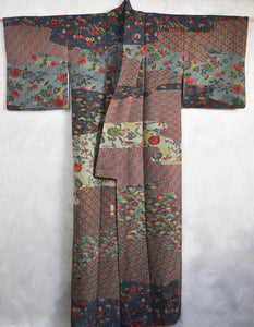 Horizon Blue Water colour Landscape vintage Kimono Robe