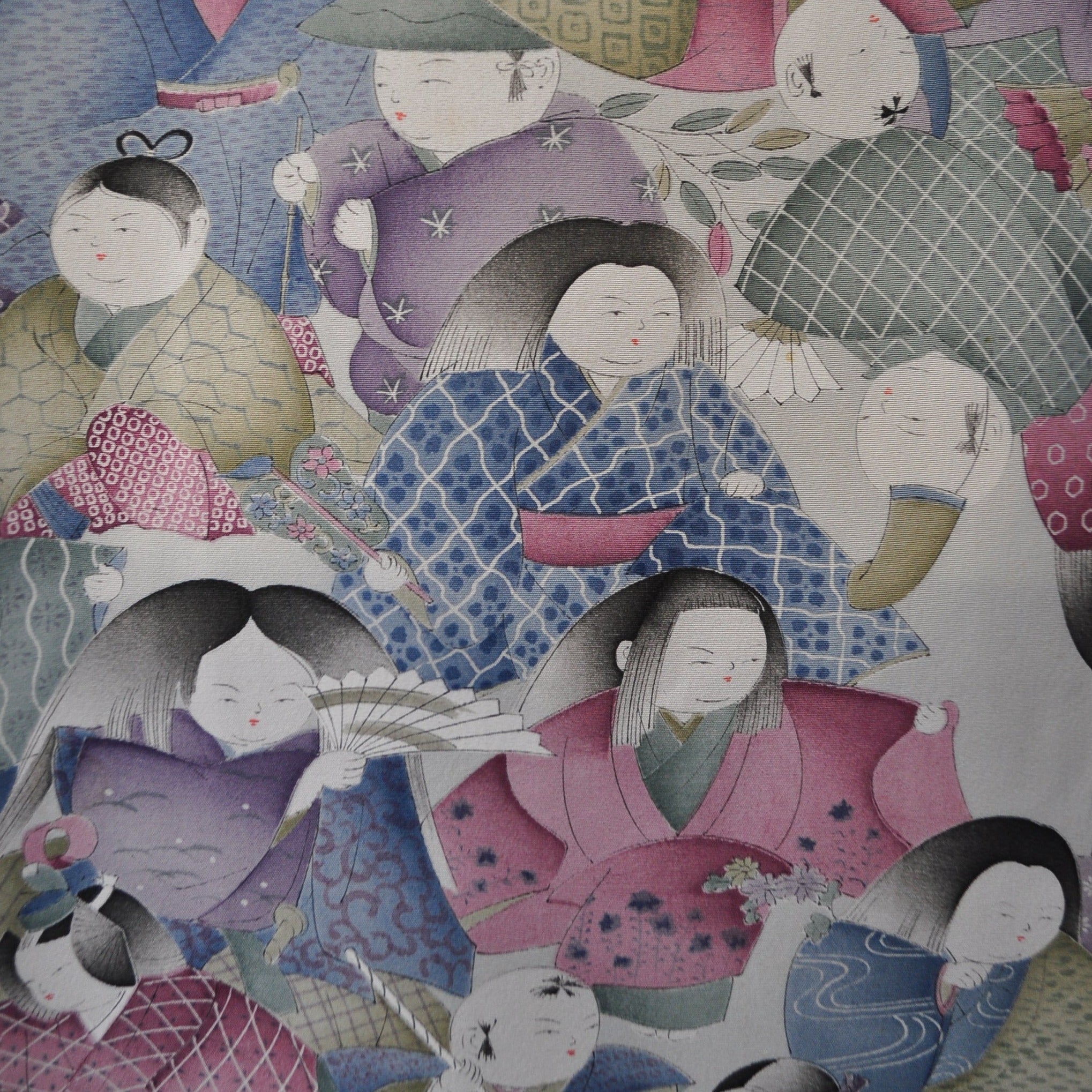 Samurai Bushi Boy Novelty Print 80s Vintage Kimono Robe