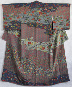 Horizon Blue Water colour Landscape vintage Kimono Robe