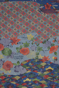 Horizon Blue Water colour Landscape 80s vintage Kimono Robe