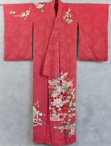 Rosy Cloud Antique Silk Vintage Kimono Robe