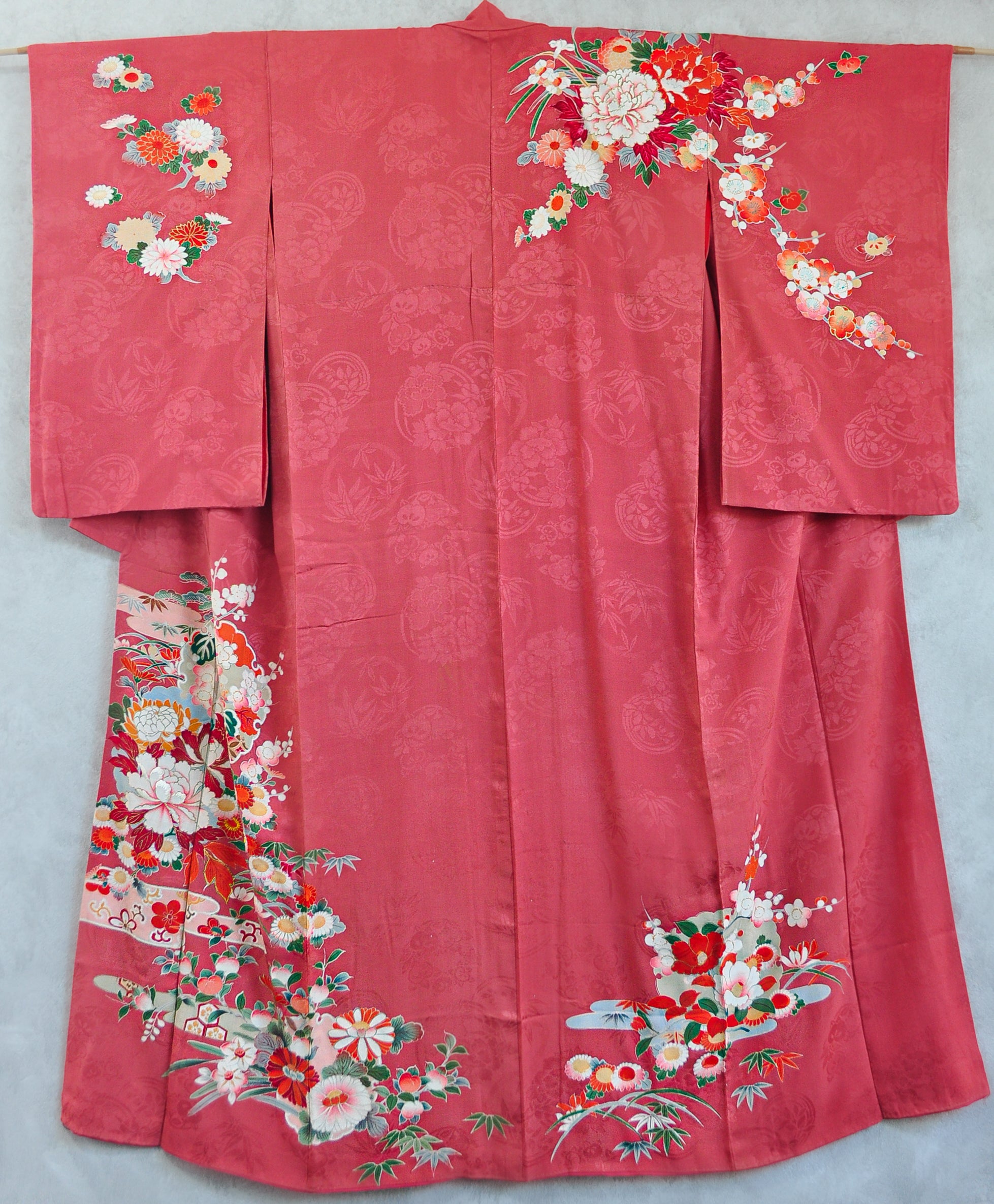 Rosy Cloud Antique Silk Vintage Kimono Robe