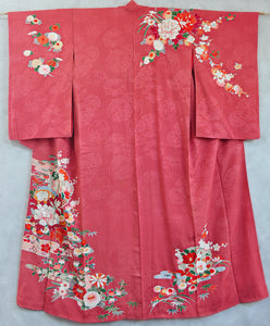 Rosy Cloud Antique Silk Vintage Kimono Robe
