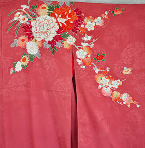 Rosy Cloud Antique Silk Vintage Kimono Robe