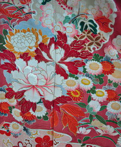 Rosy Cloud Antique Silk Vintage Kimono Robe