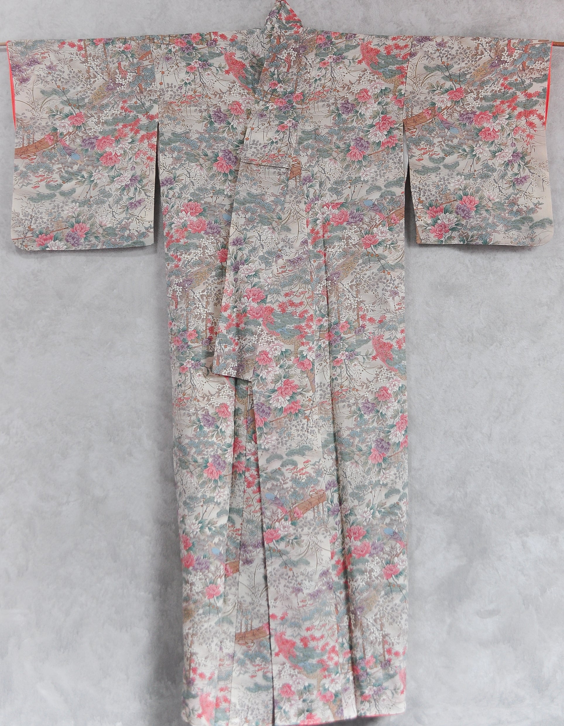 Four Seasons Silk Chirimen Vintage Kimono