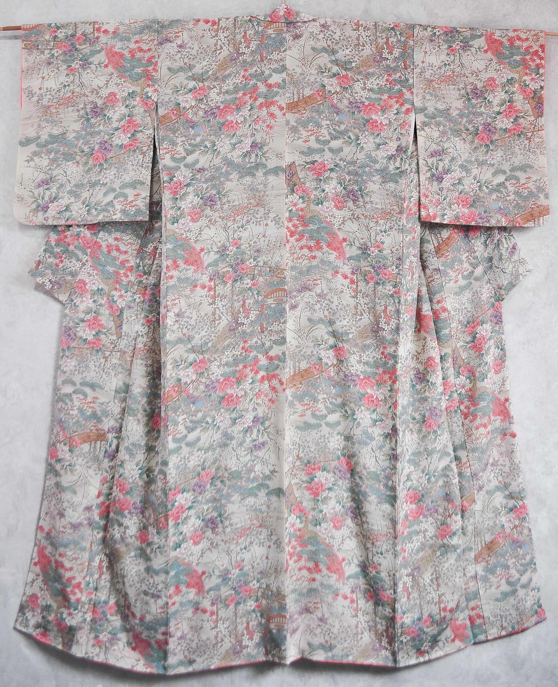 Four Seasons Silk Chirimen Vintage Kimono