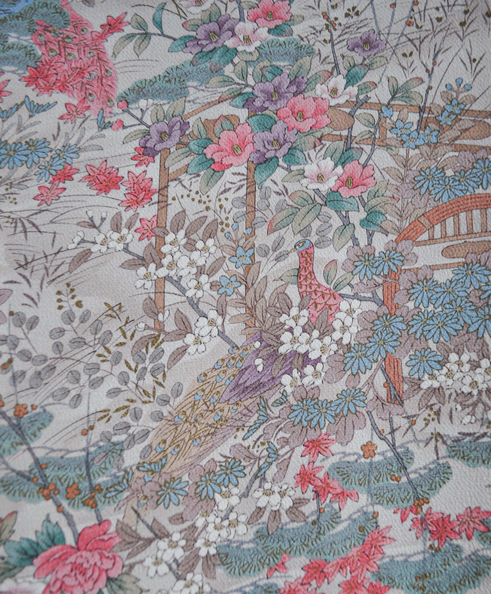 Four Seasons Silk Chirimen Vintage Kimono