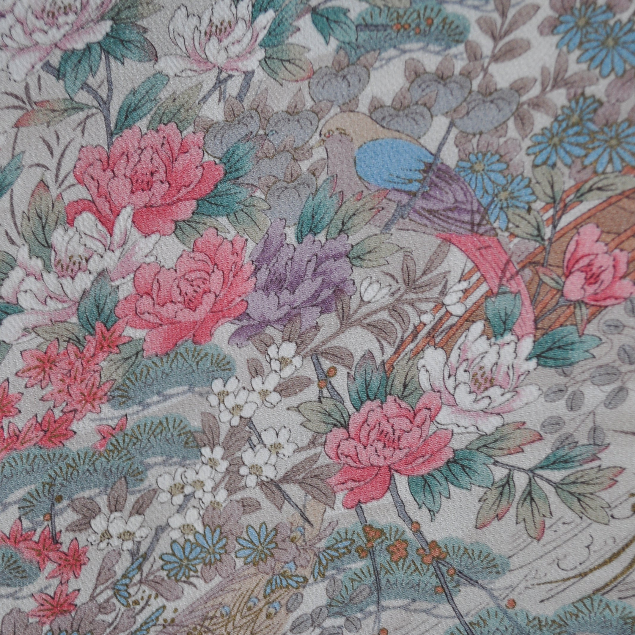 Four Seasons Silk Chirimen Vintage Kimono