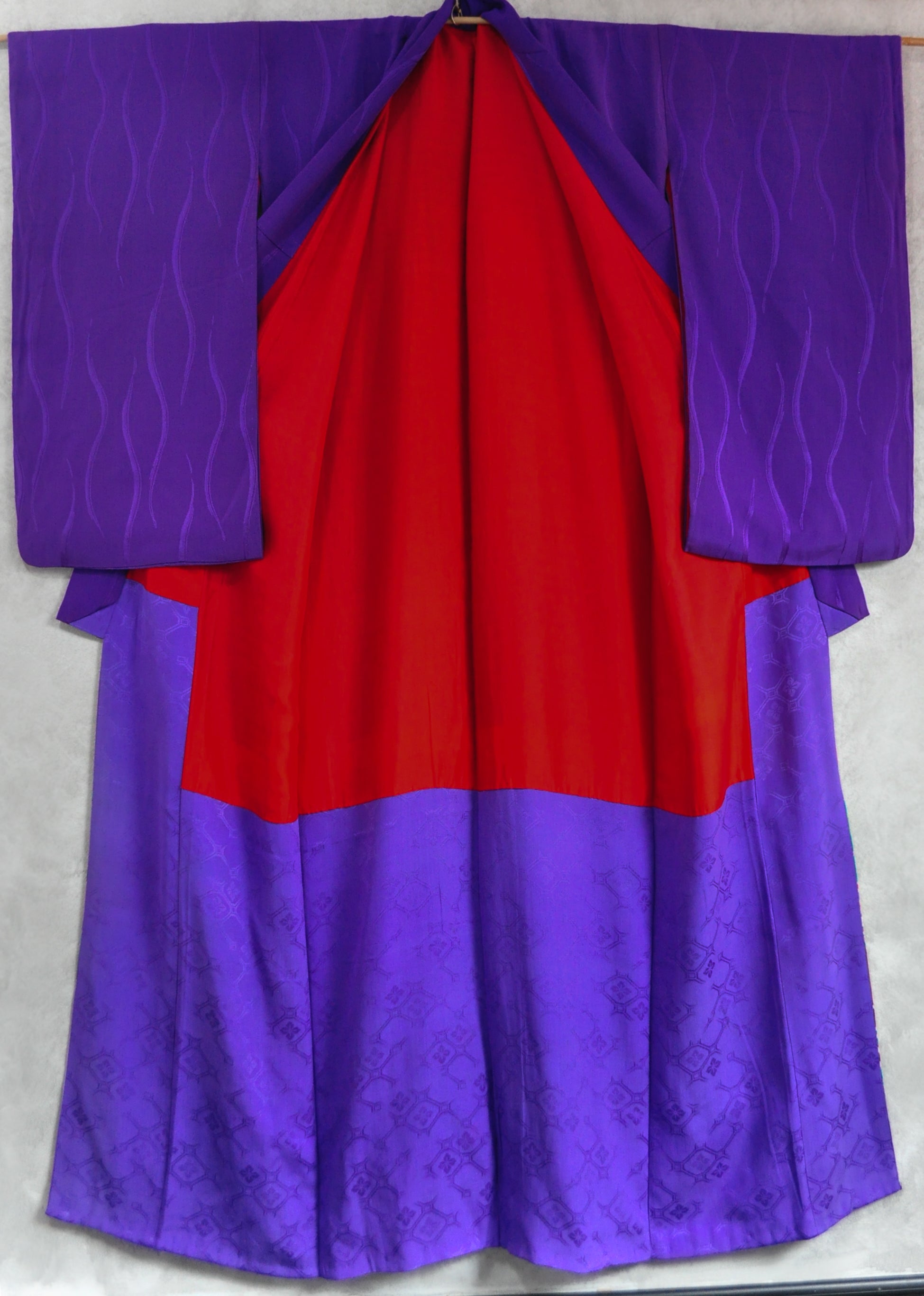 Magnificent Lovebirds Antique Katabami Kamon Vintage Kimono