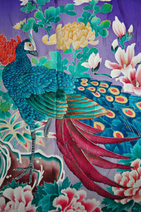 Magnificent Lovebirds Antique Katabami Kamon Vintage Kimono