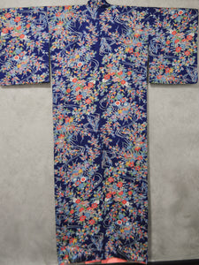 Jardin Bleu 70s Vintage Silk Kimono Robe