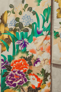 Les prairies fleuries 70s Vintage Furisode Kimono Robe