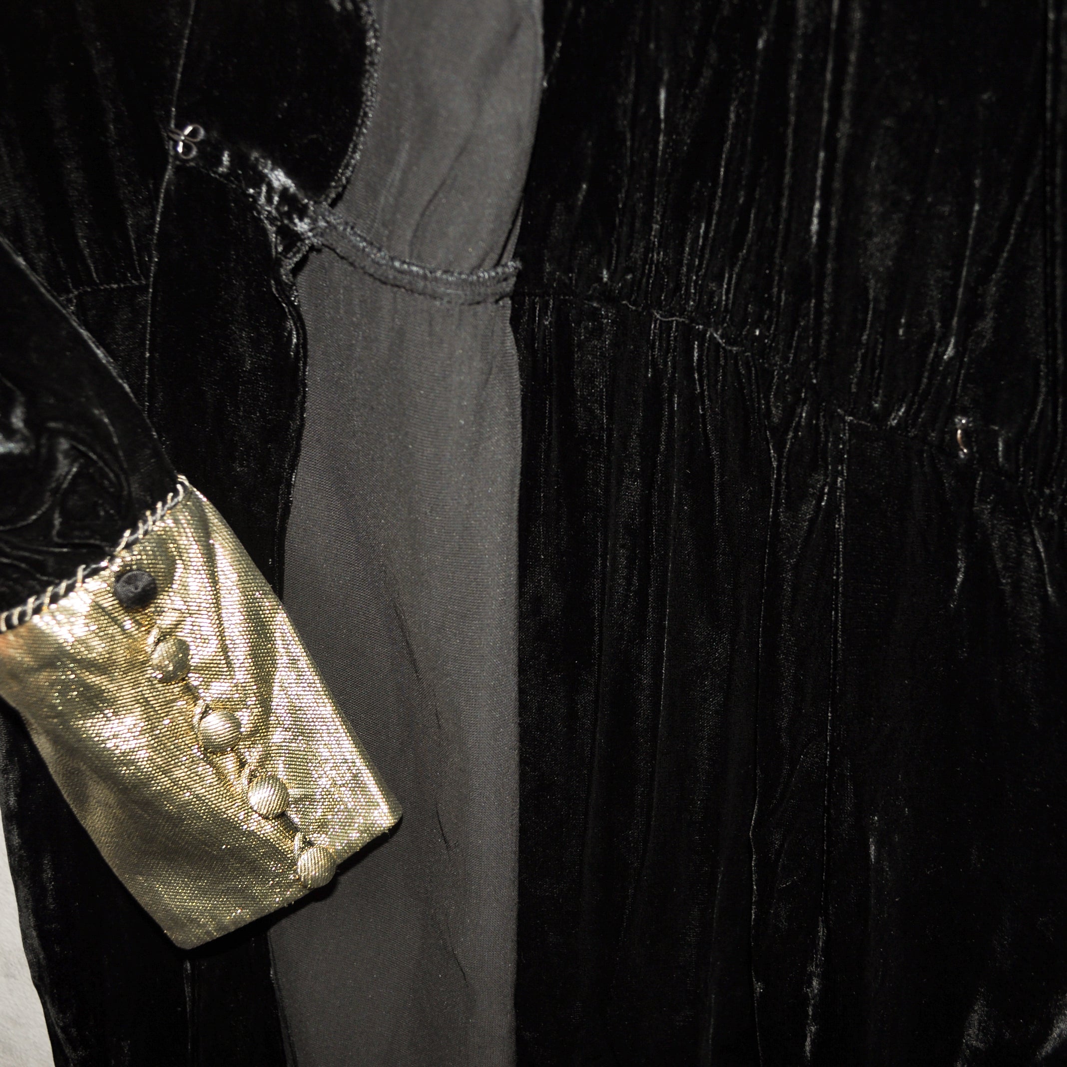 High Sea by Moonlight Vintage Mandarin Collar Velvet Wrap Dress